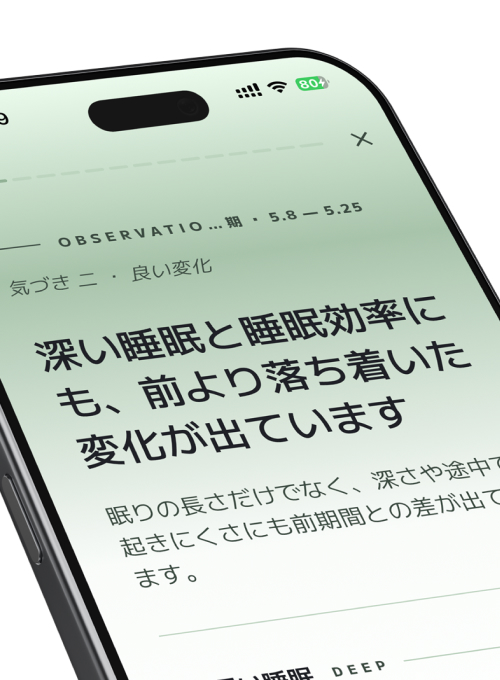 スマートフォンに表示されたコンディション分析