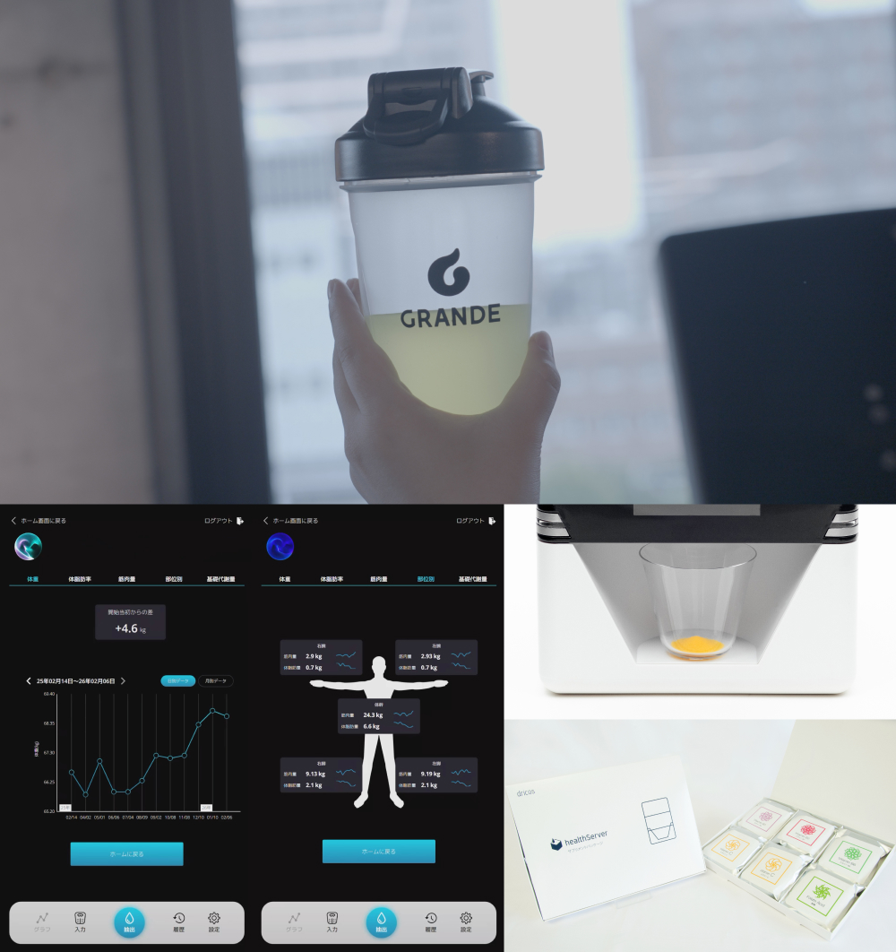 GRANDEとヘルスデータ連動型パーソナライズサプリの実績
